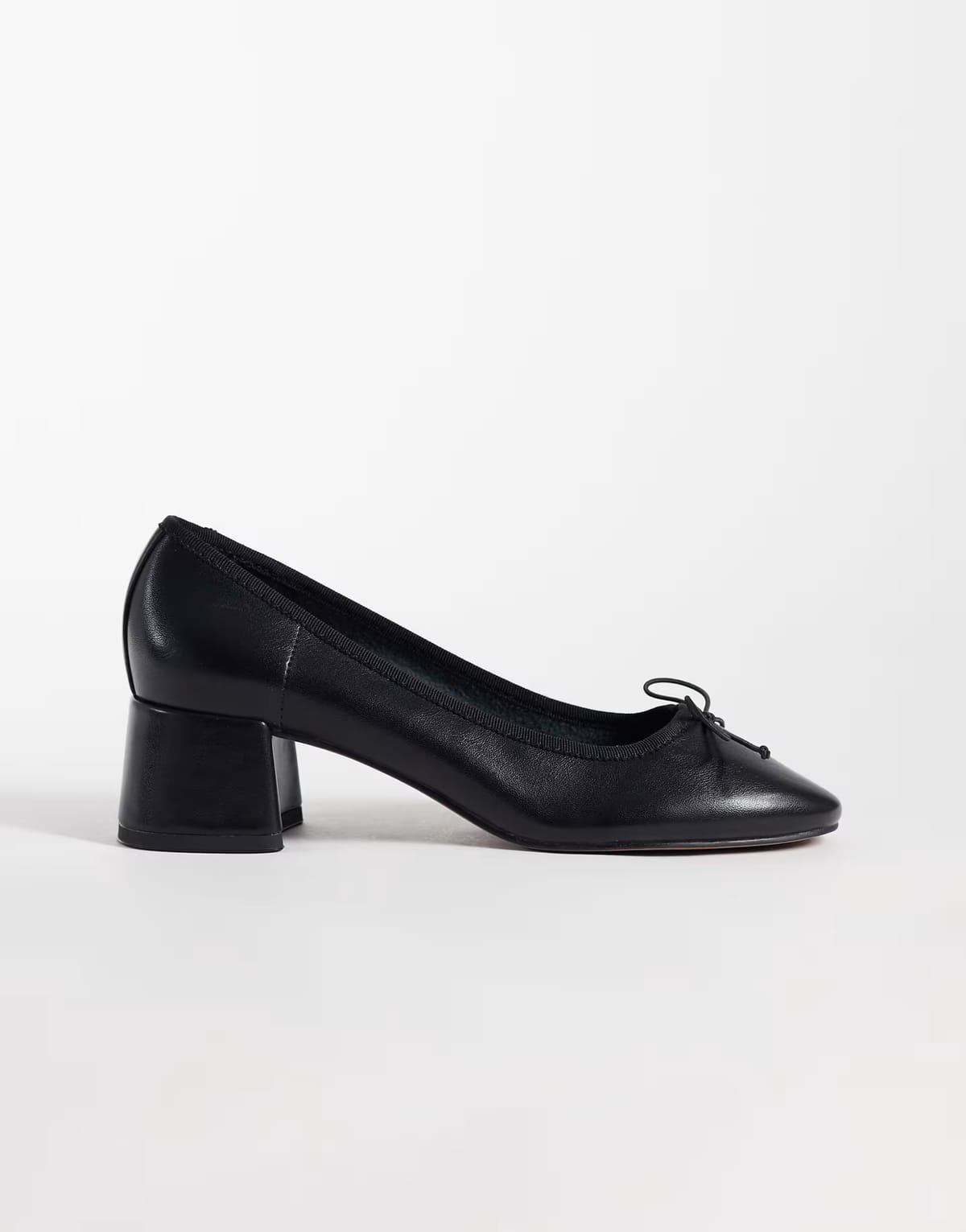ASOS ASOS DESIGN Sweet Pea bow detail block heel mid shoes in black - 1