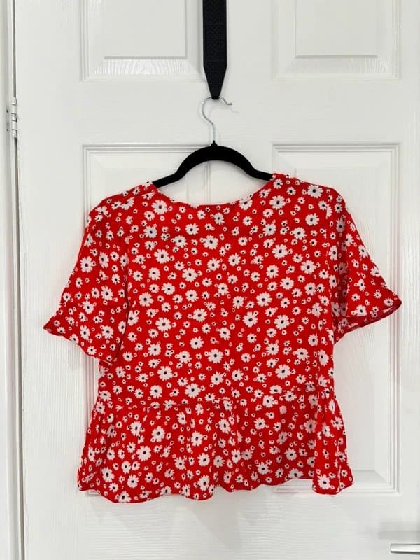 New Look New look Floral red blouse - size 10