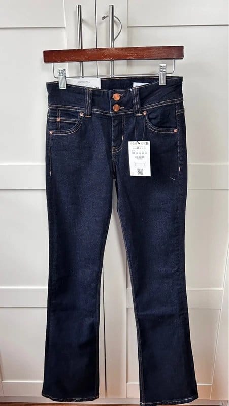 Bershka Navy Blue Bootcut Jeans for Tall Women