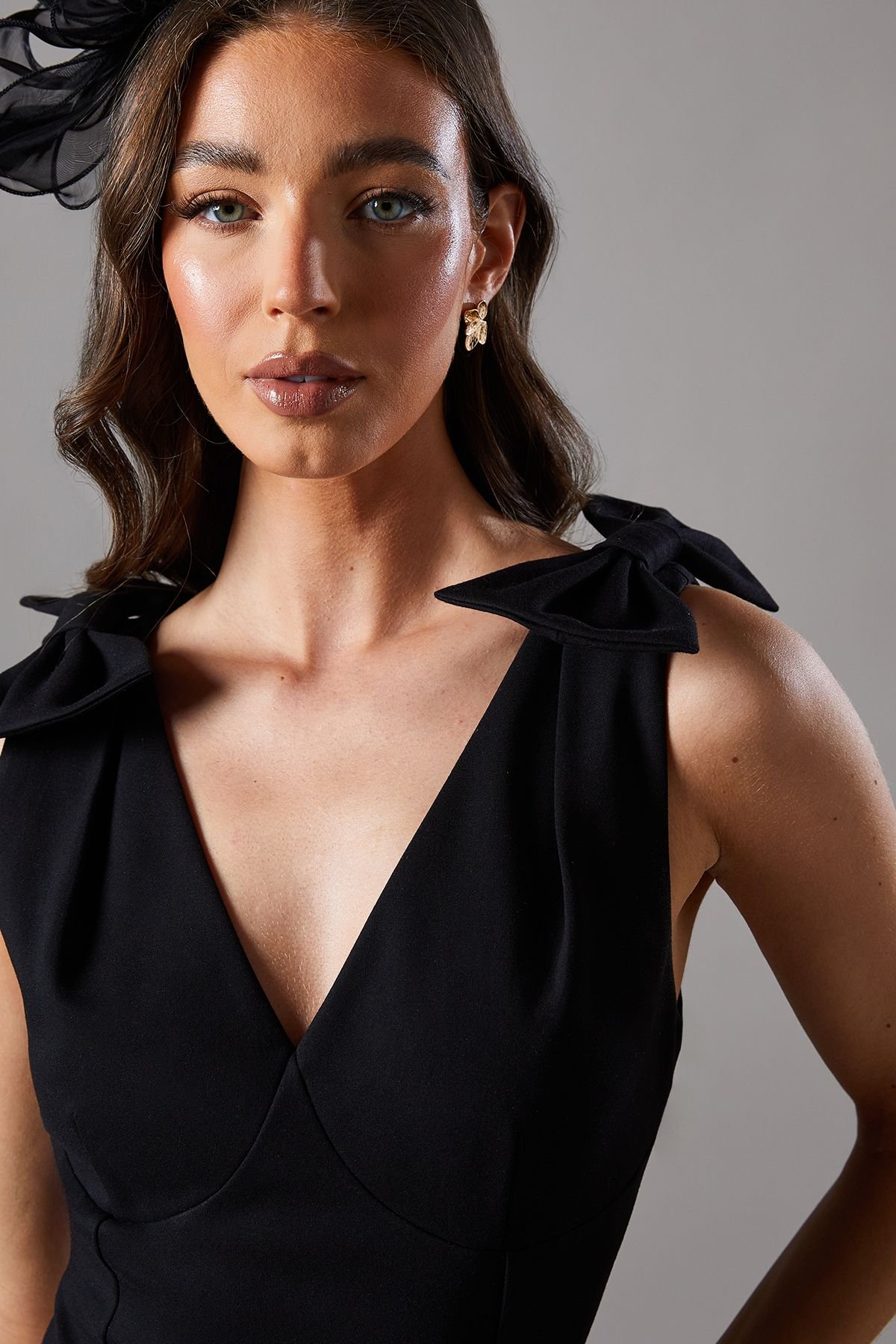 Coast Coast Women's Mono Spot Races Drop Waist Bow Shoulder Midi Dress - 4