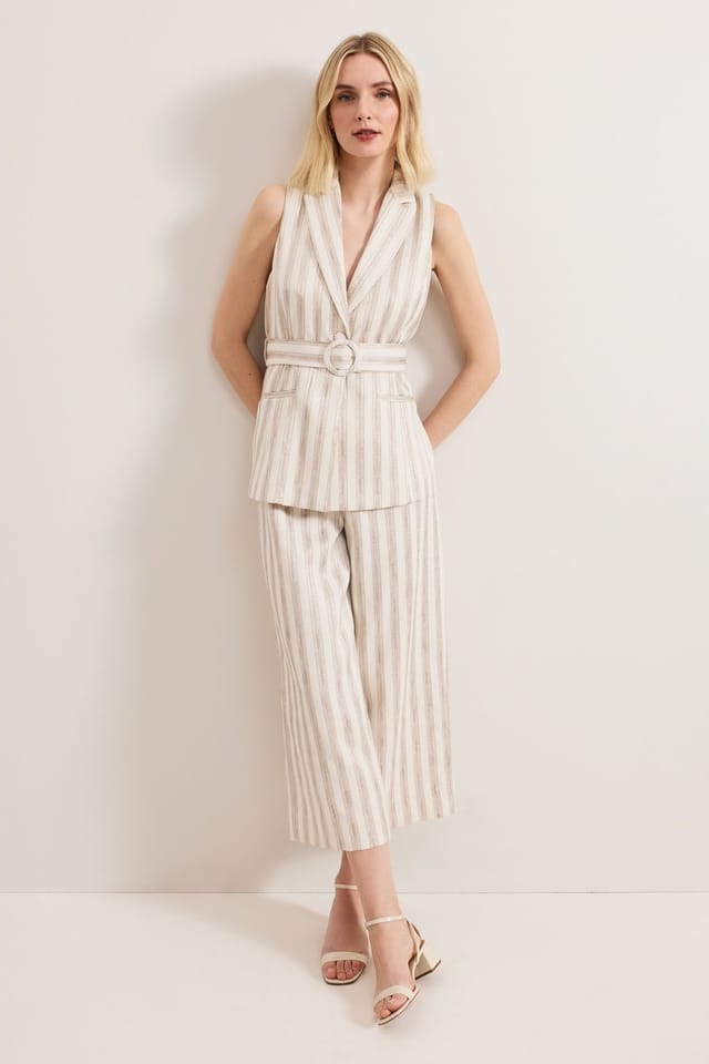 Phase Eight Phase Eight Women's Tabitha Belted Waistcoat in Off-White - 2