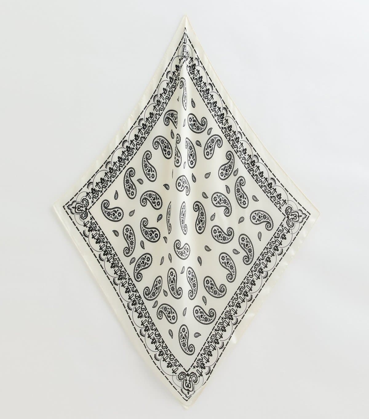 New Look White Paisley Print Satin Scarf New Look