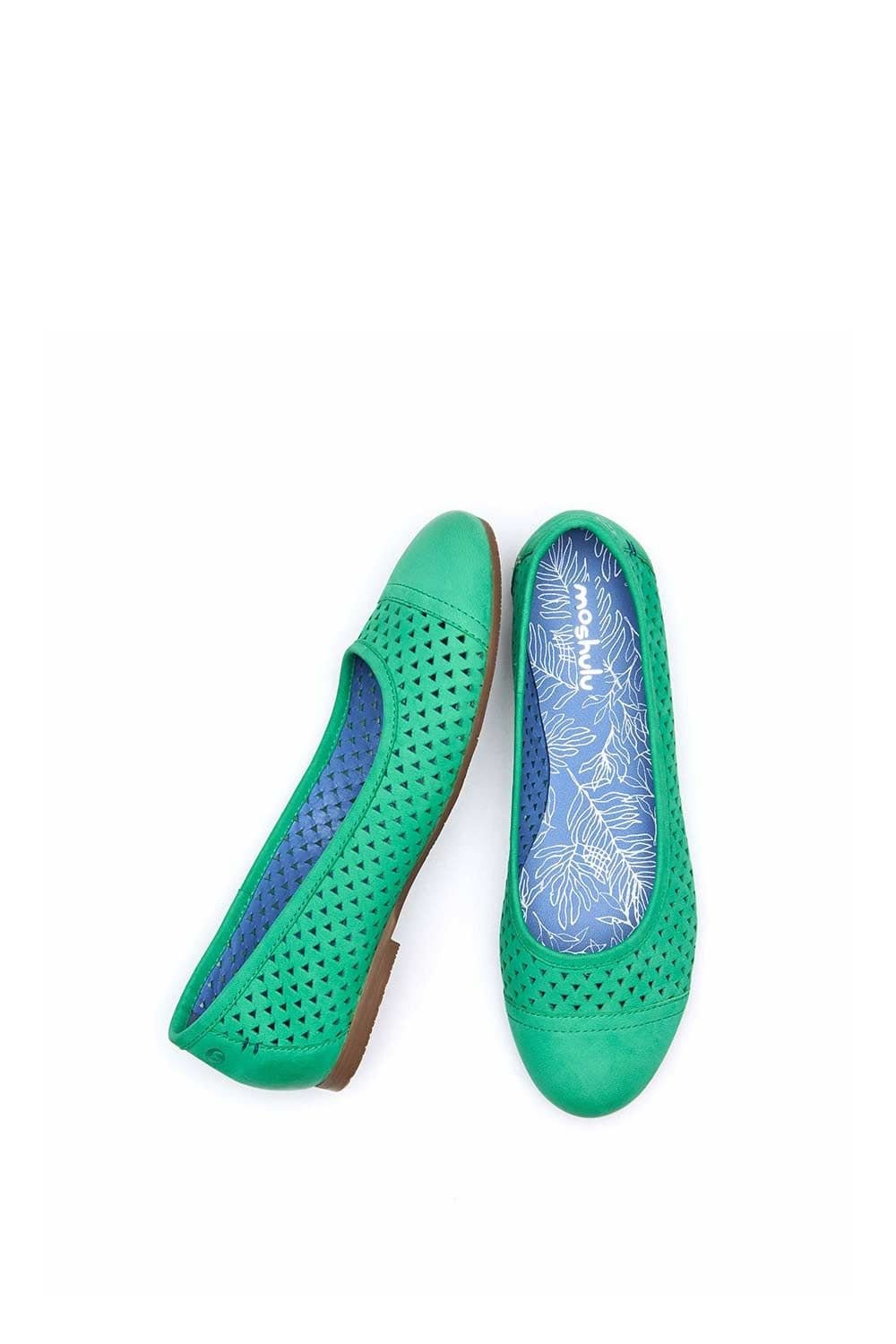 Moshulu Moshulu Women's 'Vinaigrette 2' Nubuck Ballet Pumps in Emerald - 2