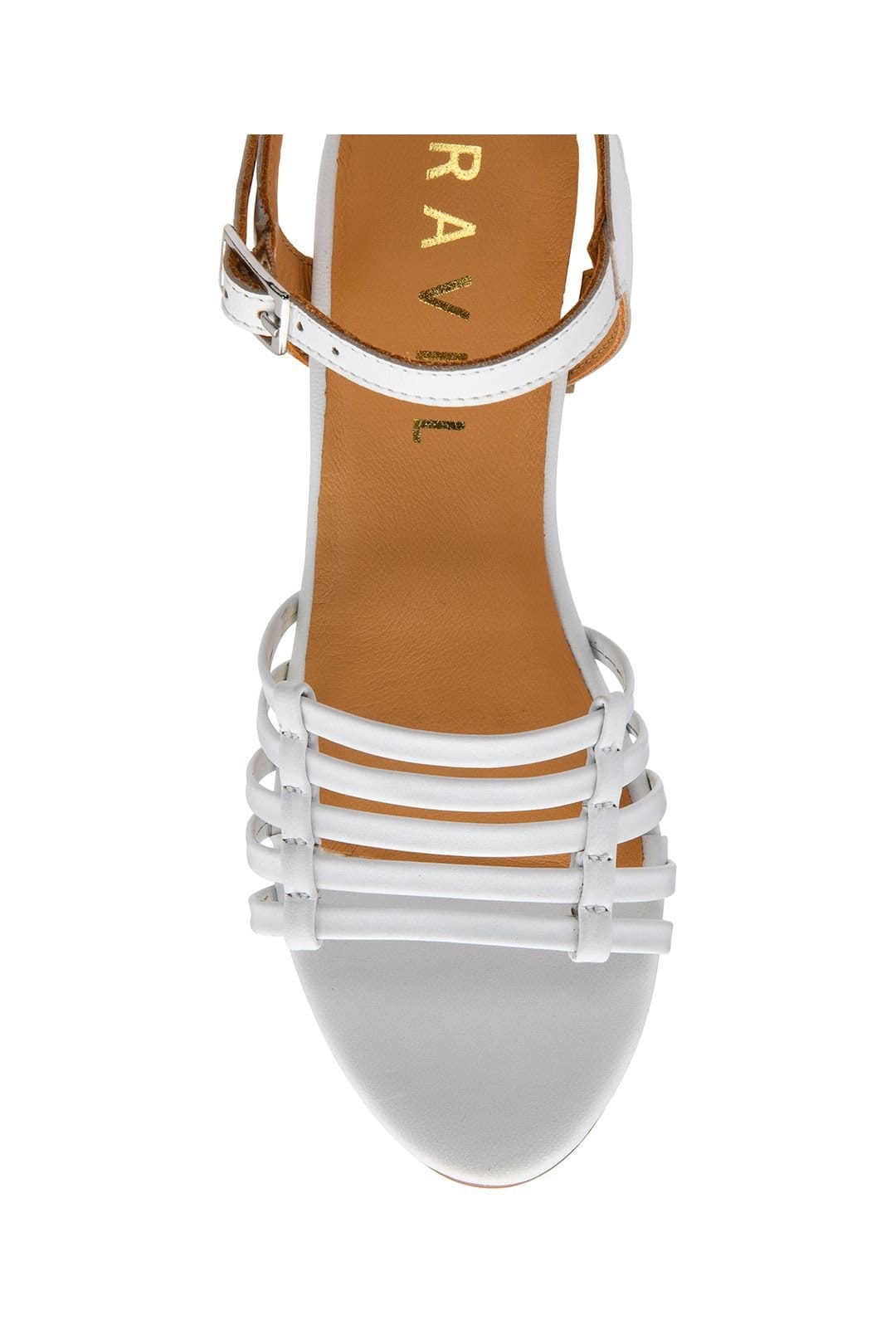 Ravel Ravel Women's 'Kiplin' Leather Block-Heel Sandals in White - 4