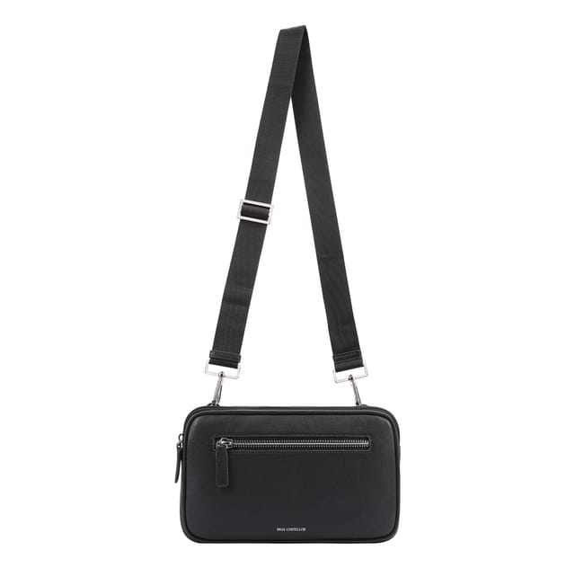 Paul Costelloe Paul Costelloe Men's Joe Leather Manbag in Black - 2