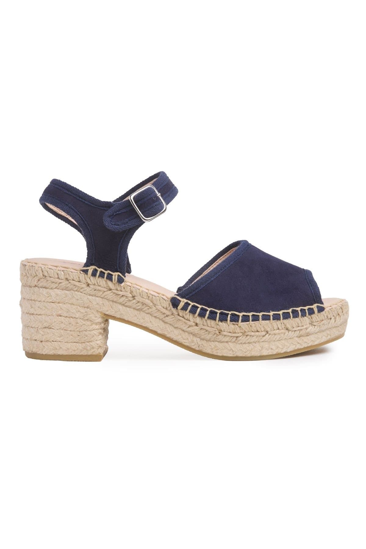 Celtic & Co Celtic & Co Women's Block Heel Espadrille Sandal in Mid Navy