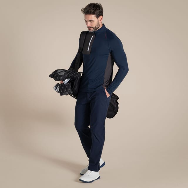 Craghoppers Craghoppers Men's NosiLife Goswick Insect-Repellent Long Sleeved Golf Half-Zip Top in Navy - 2