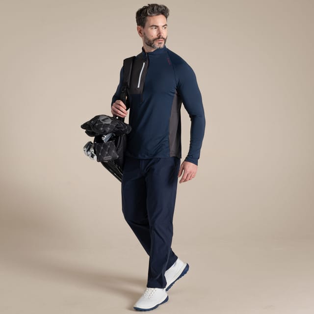 Craghoppers Craghoppers Men's NosiLife Goswick Insect-Repellent Long Sleeved Golf Half-Zip Top in Navy - 3