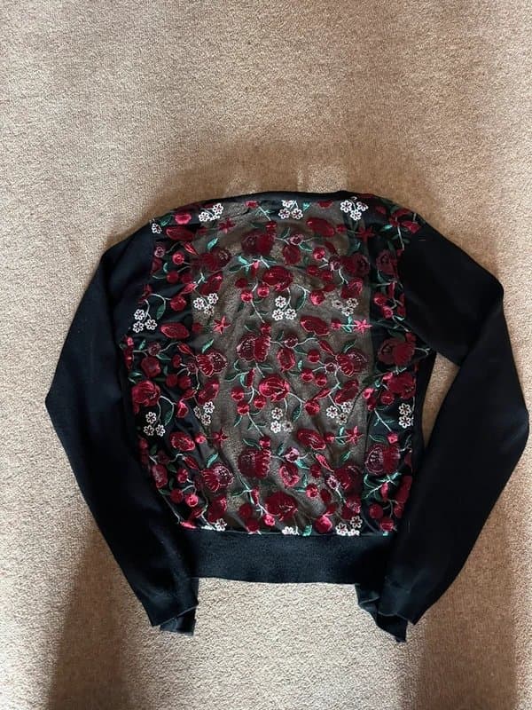 New Look Black lace back cardigan new look size 12