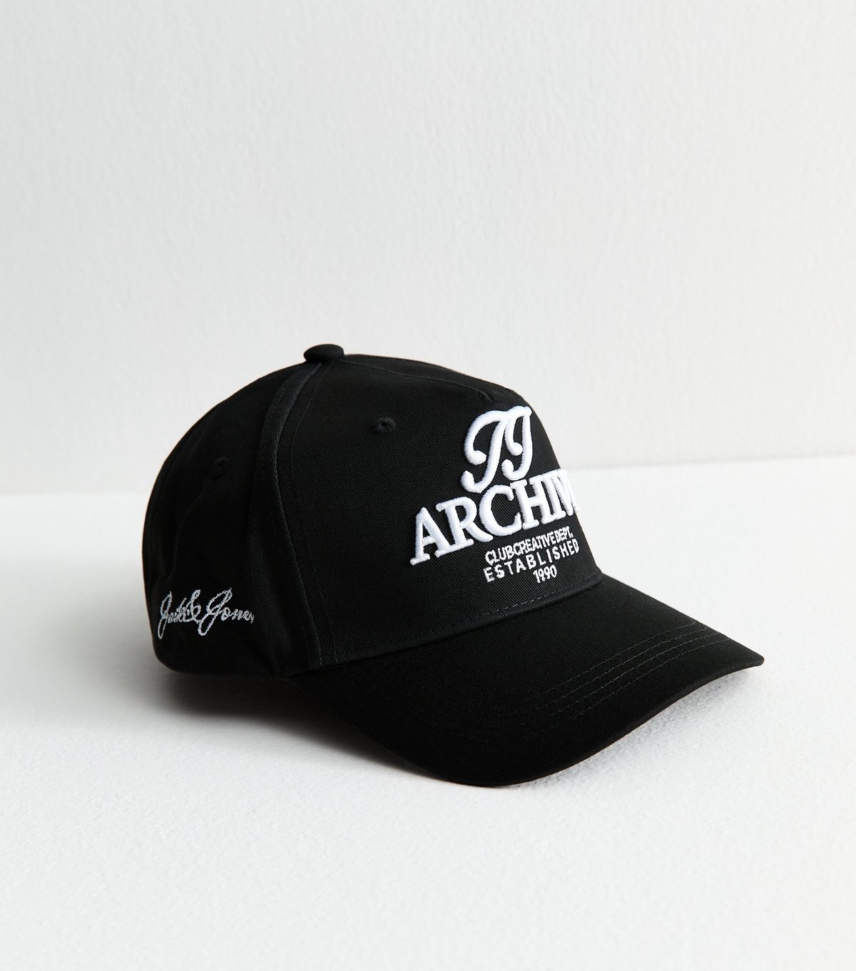 jack & jones Men's Black Archive Embroidery Baseball Cap Jack & Jones New Look - 2