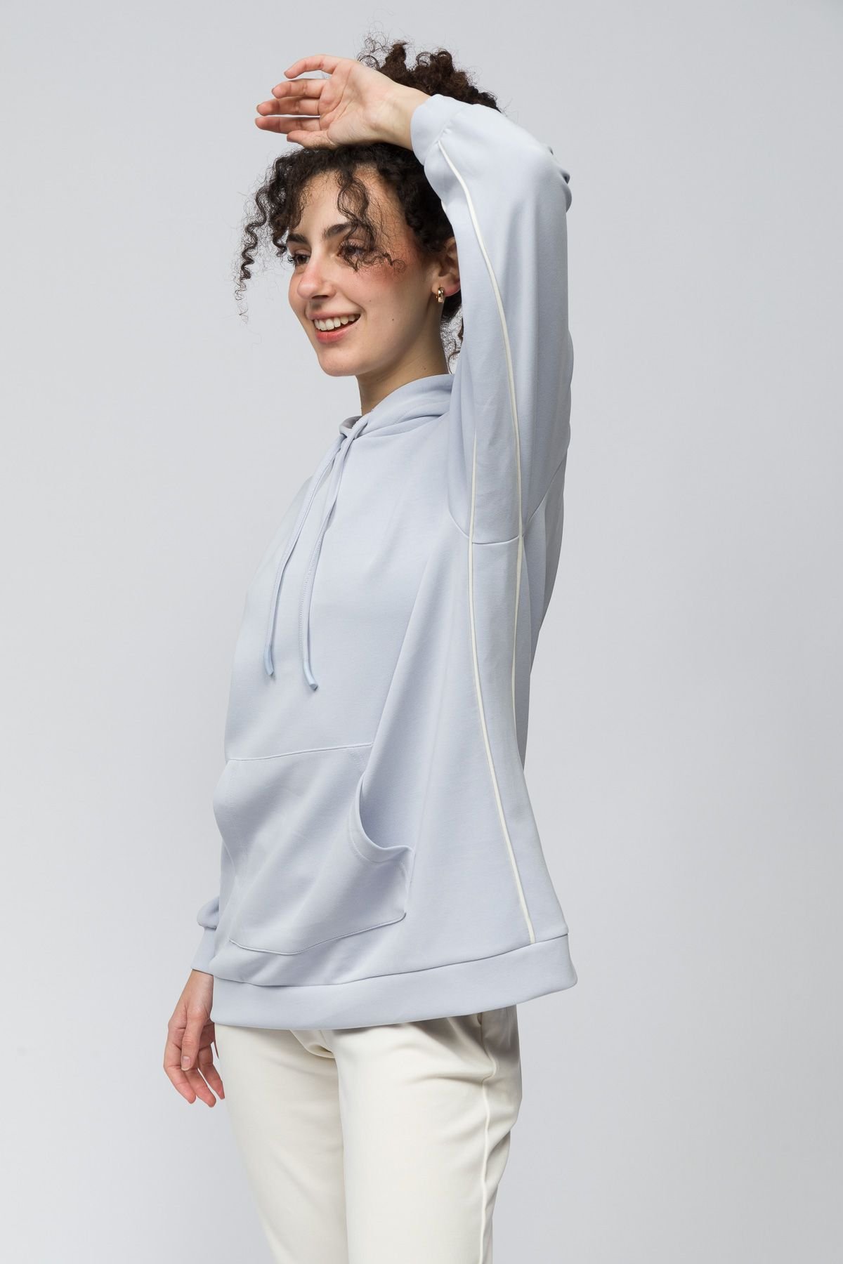 Dexia Dexia Women's Hooded Modal Blend Sweatshirt with Pocket Lilac - 4