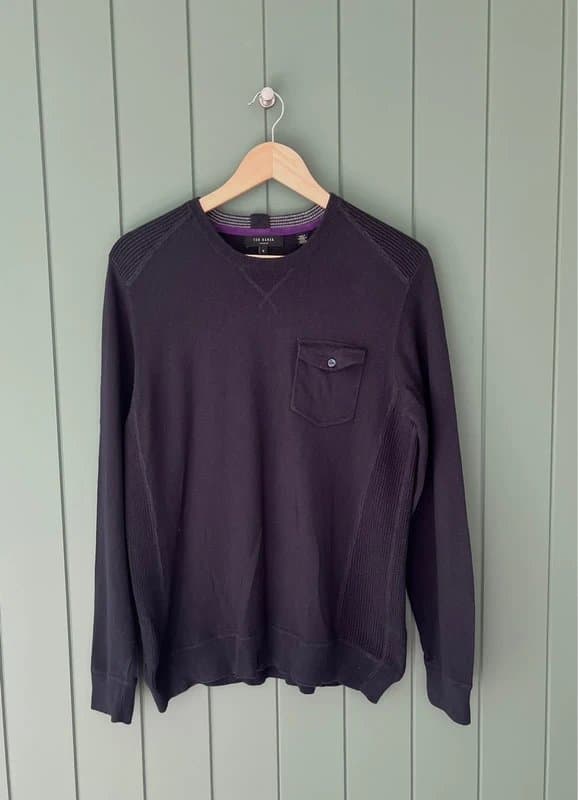 Ted Baker Ted Baker Men’s Navy Jumper Sweater M Cotton Wool Blend Chest 38-40” Stylish VGC