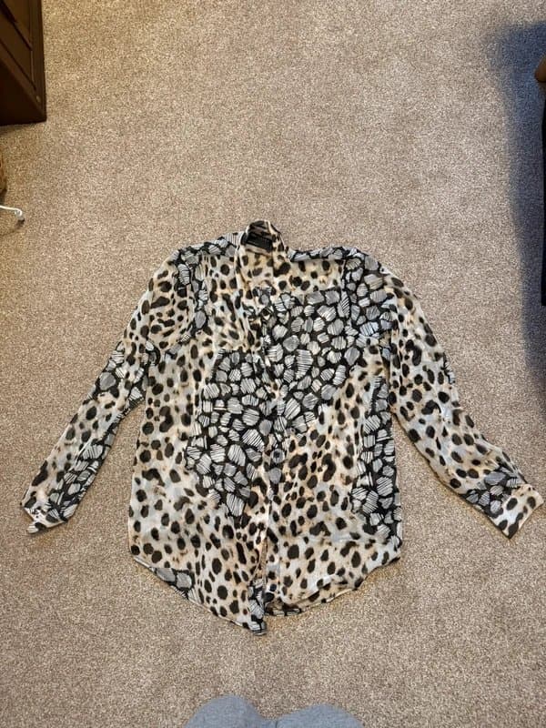 ASOS Design ASOS Design sheer chiffon patterned blouse Size 12