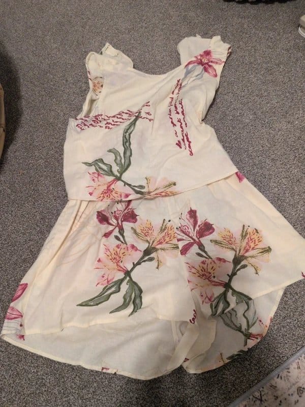 ASOS ASOS cream printed playsuit size 12 - 1