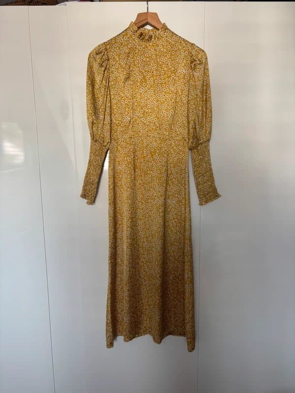 Never Fully Dressed Never Fully Dressed Golden Yellow Elegant Midi Dress