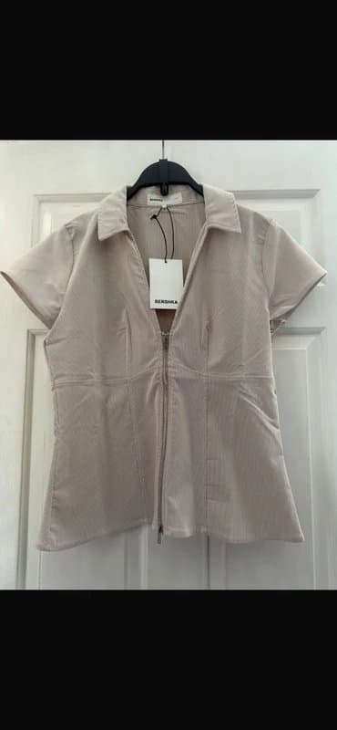 Bershka Bershka pin stripe zip up blouse