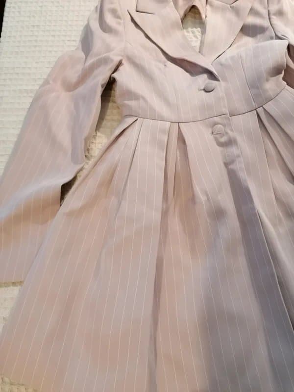 ASOS ASOS Luxe tailored blazer dress with bow back in pink pinstripe