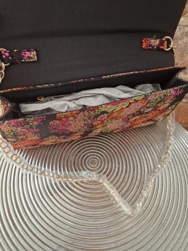 New Look Newlook new with tags silk floral embroidered handbag