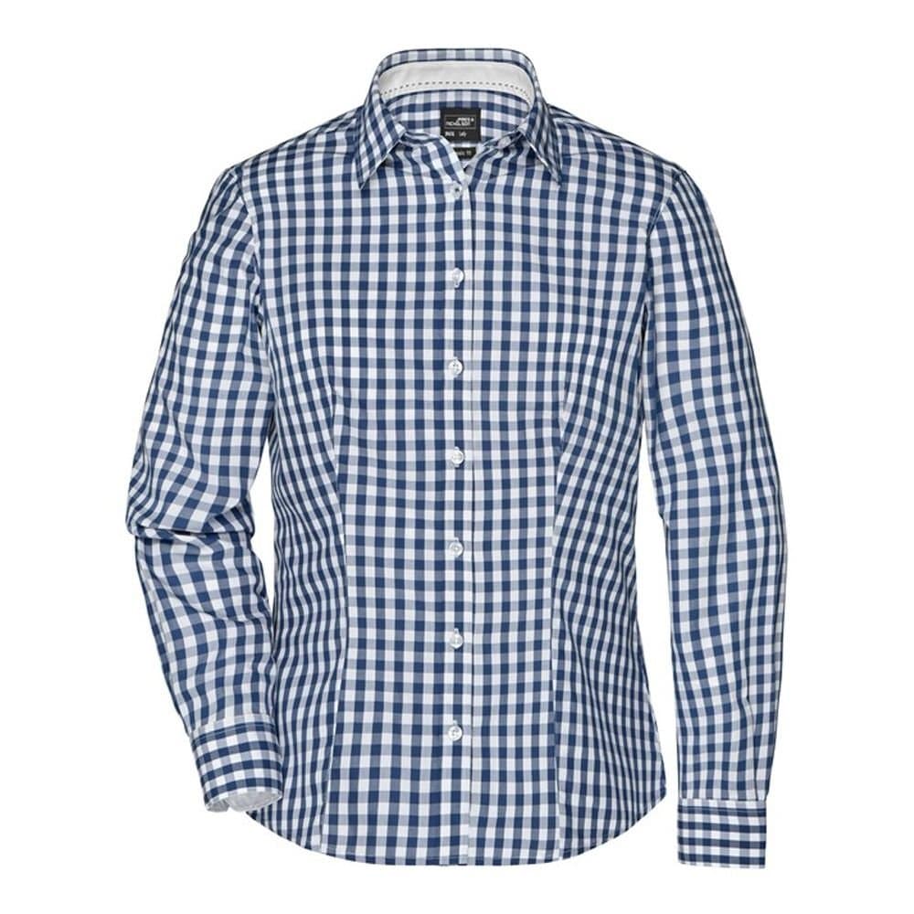James and Nicholson James and Nicholson Women's Checked Blouse in Navy