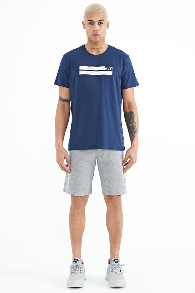 Tommy Life Tommy Life Men's Printed Fleece Sweat Shorts in Light Grey - 2
