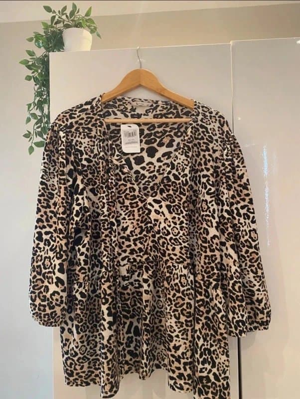 F&F F&F Leopard Print Peplum Top Size 24 | New With Tags