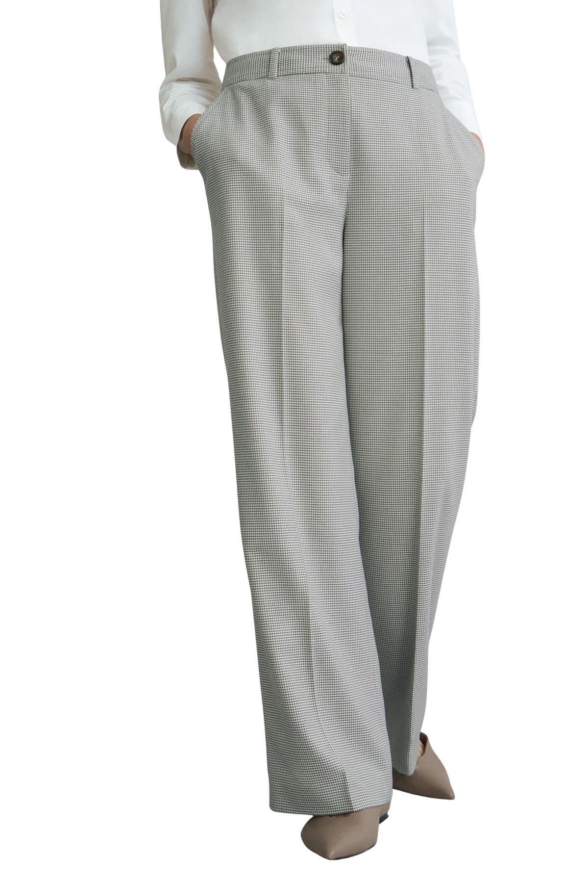 Hobbs London Hobbs London Light Grey Wide Leg Tailored Trousers