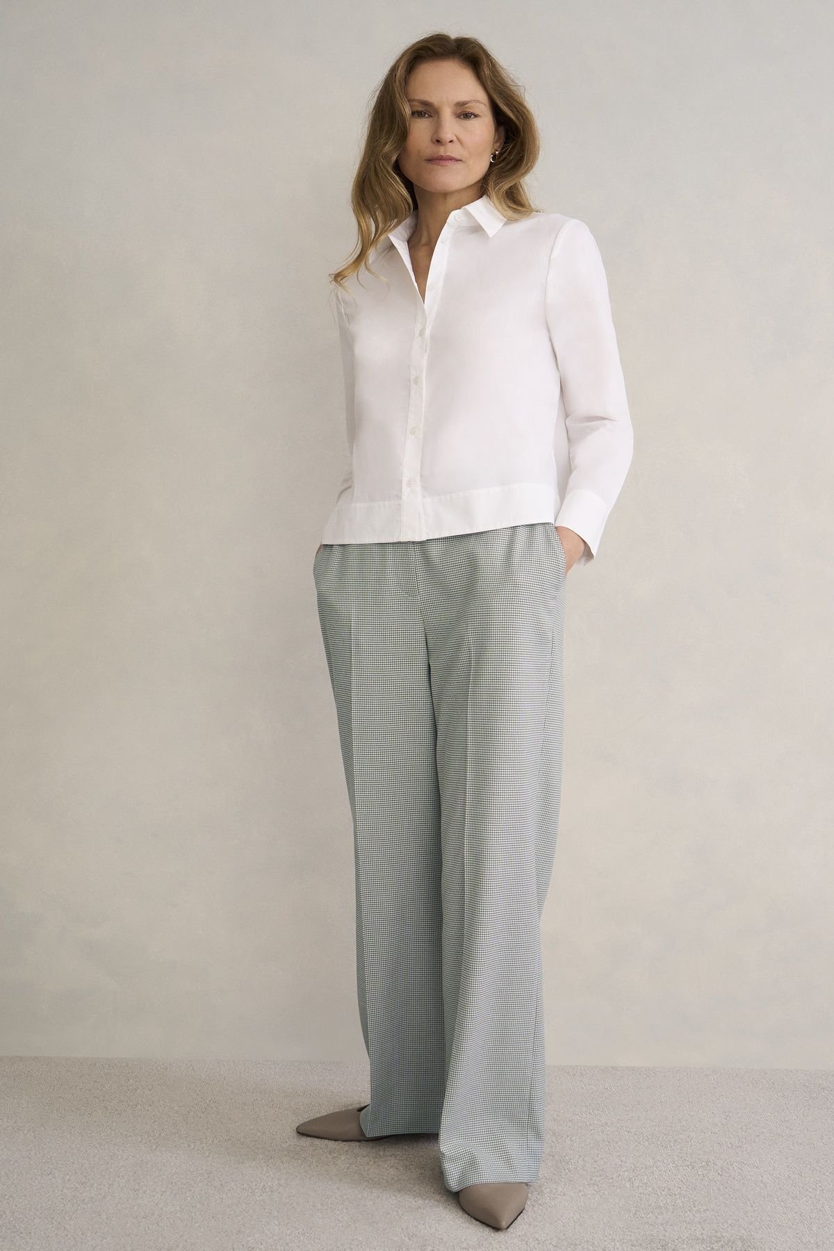 Hobbs London Hobbs London Women's Ellie Wide Leg Tailored Trousers in Light Grey - 3