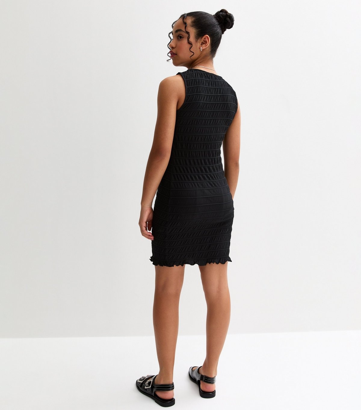 New Look Girls' Black Shirred Dress New Look - 4