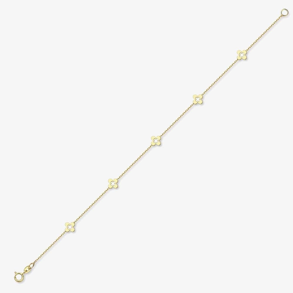 T.H.Baker T.H.Baker Gold Open Flower Chain Bracelet
