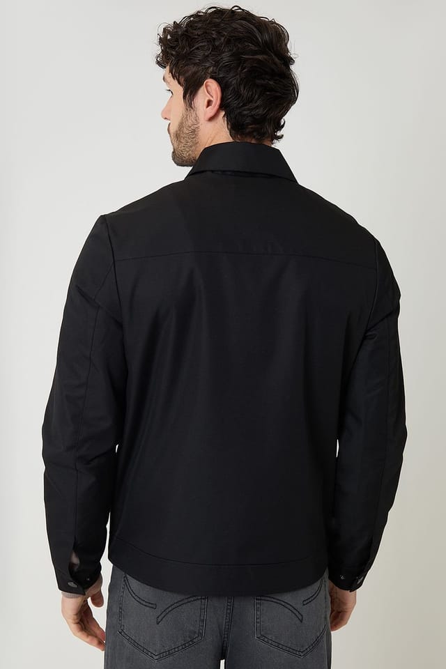 Threadbare Threadbare Men's Showerproof Lightweight Zip Up Jacket in Black - 2