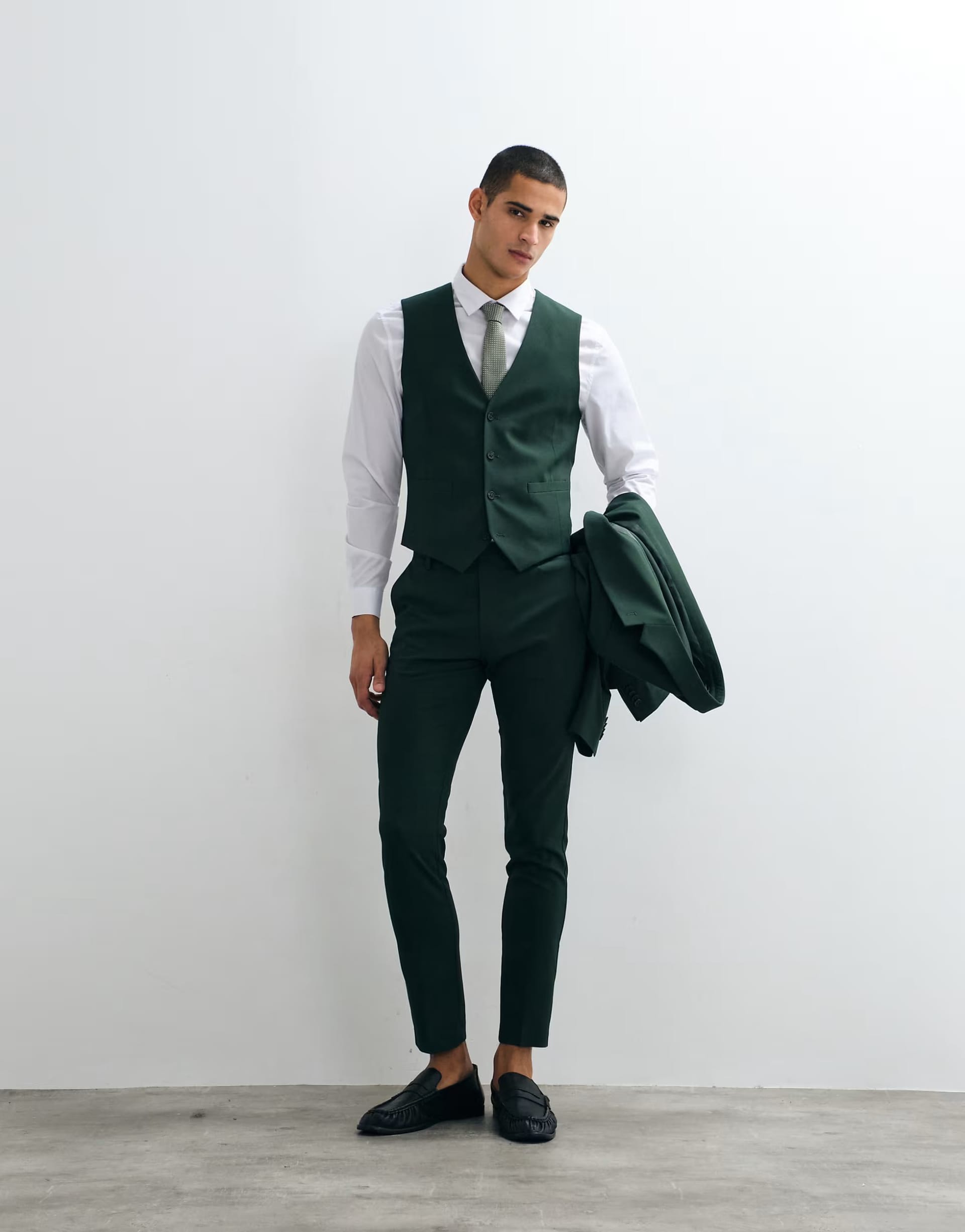 ASOS DESIGN Dark Green Skinny Suit Trousers