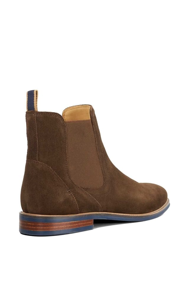 Dune London Dune London Men's Wide Fit 'Mckinley' Suede Chelsea Boots in Brown - 3