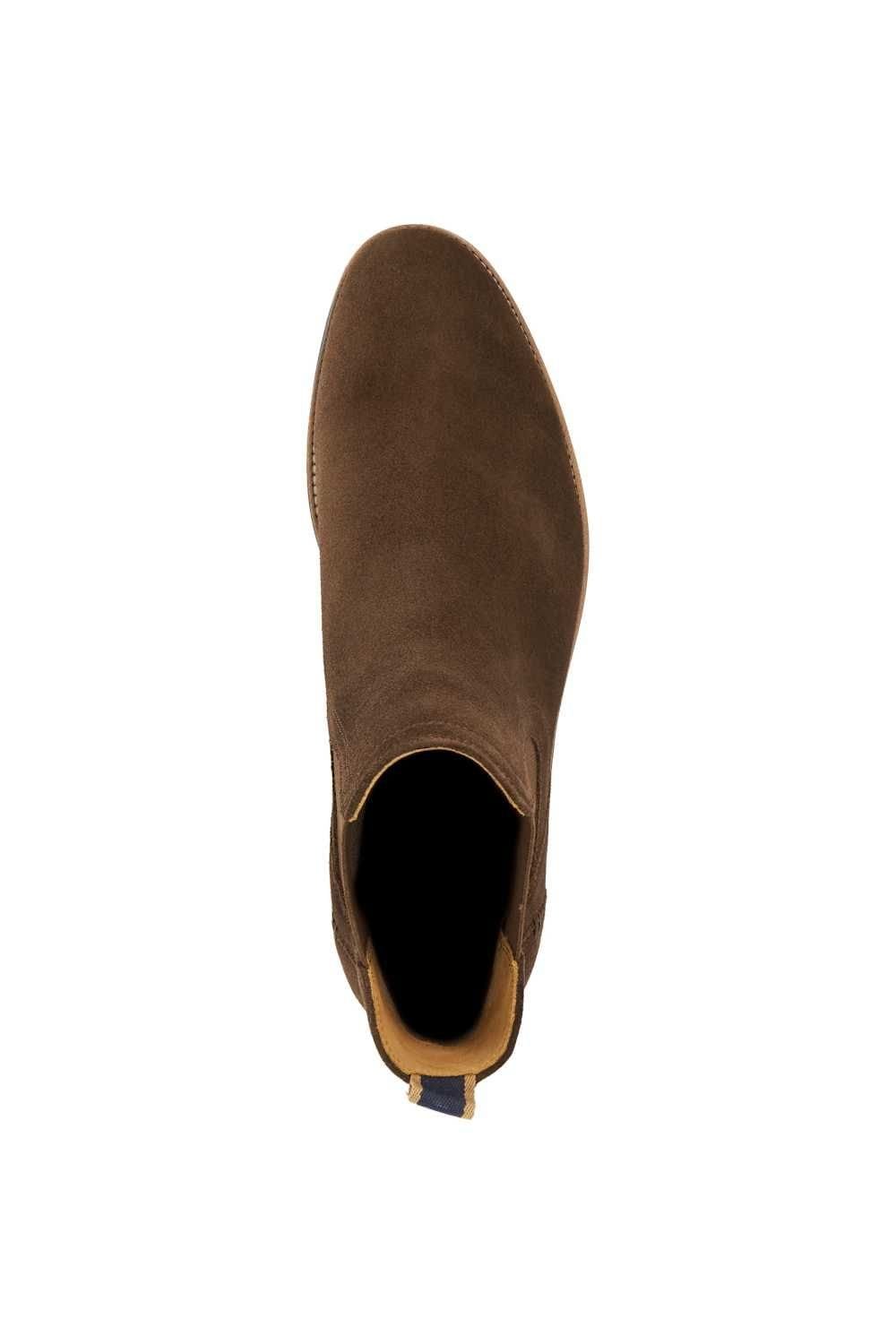 Dune London Dune London Men's Wide Fit 'Mckinley' Suede Chelsea Boots in Brown - 4