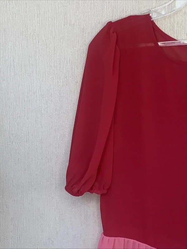Never Fully Dressed Never Fully Dressed Abigail Maxi Dress Two Toned Pink Chiffon tiered Sz 10