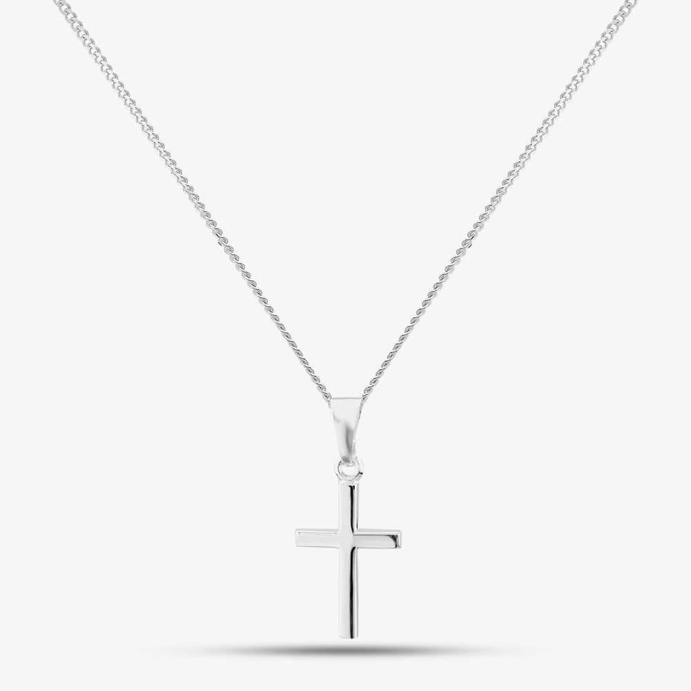 T.H.Baker T.H.Baker Women's Silver Small Plain Cross & Chain SCS20
