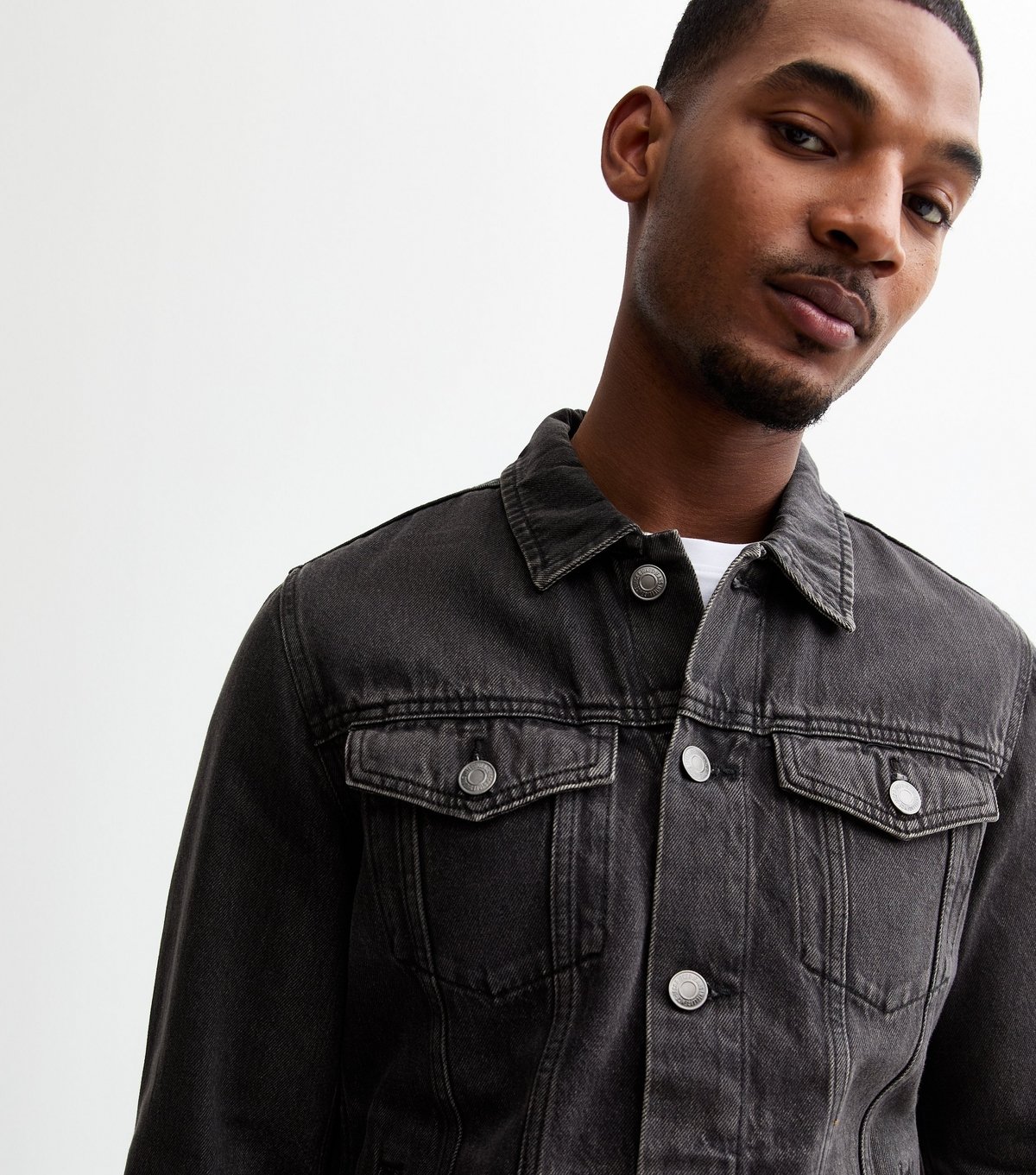 jack & jones Men's Black Denim Jean Jacket Jack & Jones New Look - 2