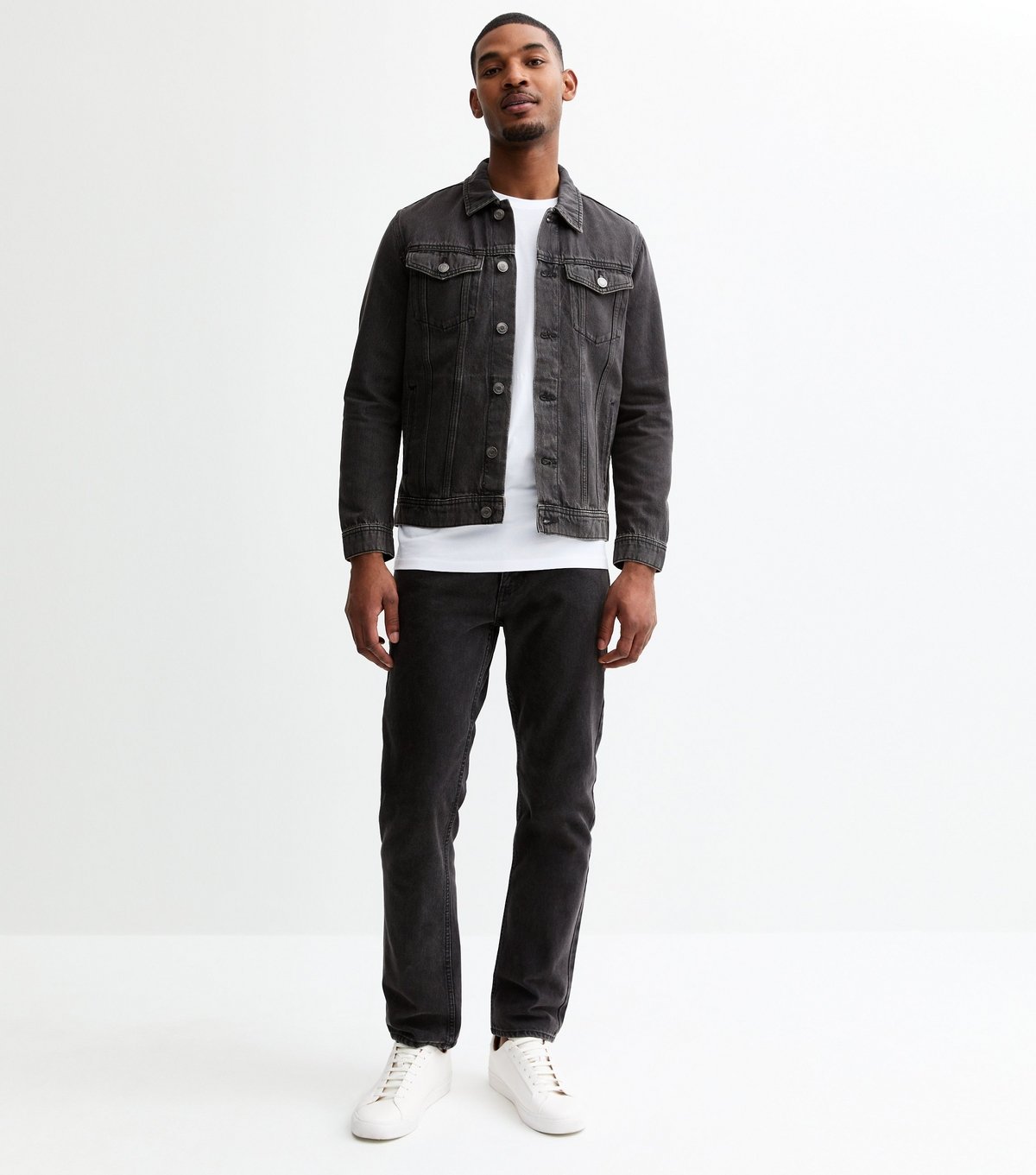 jack & jones Men's Black Denim Jean Jacket Jack & Jones New Look - 3