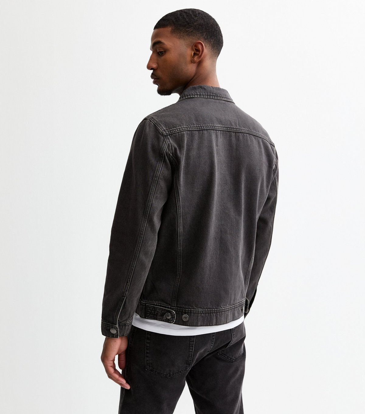 jack & jones Men's Black Denim Jean Jacket Jack & Jones New Look - 4