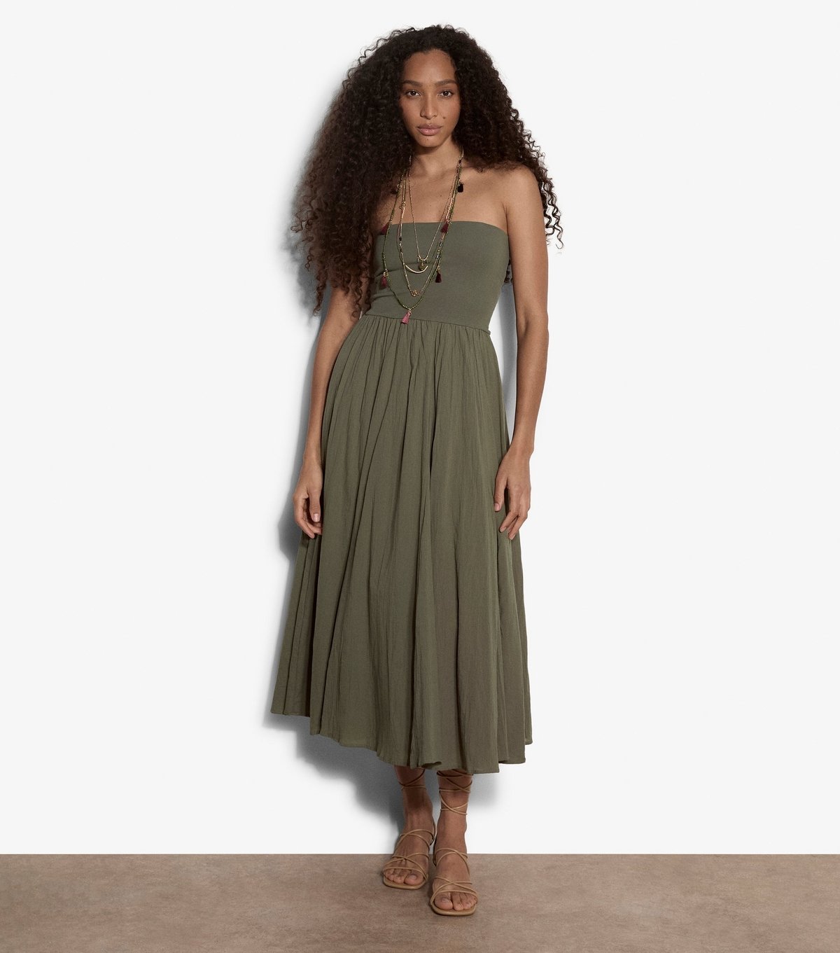 Apricot Women's Dark Khaki Midaxi Skirt Dress Apricot New Look - 4