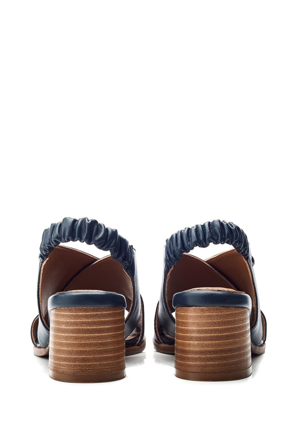 Moda In Pelle Moda In Pelle Women's 'Prinia' Leather Heeled Sandals in Navy - 4