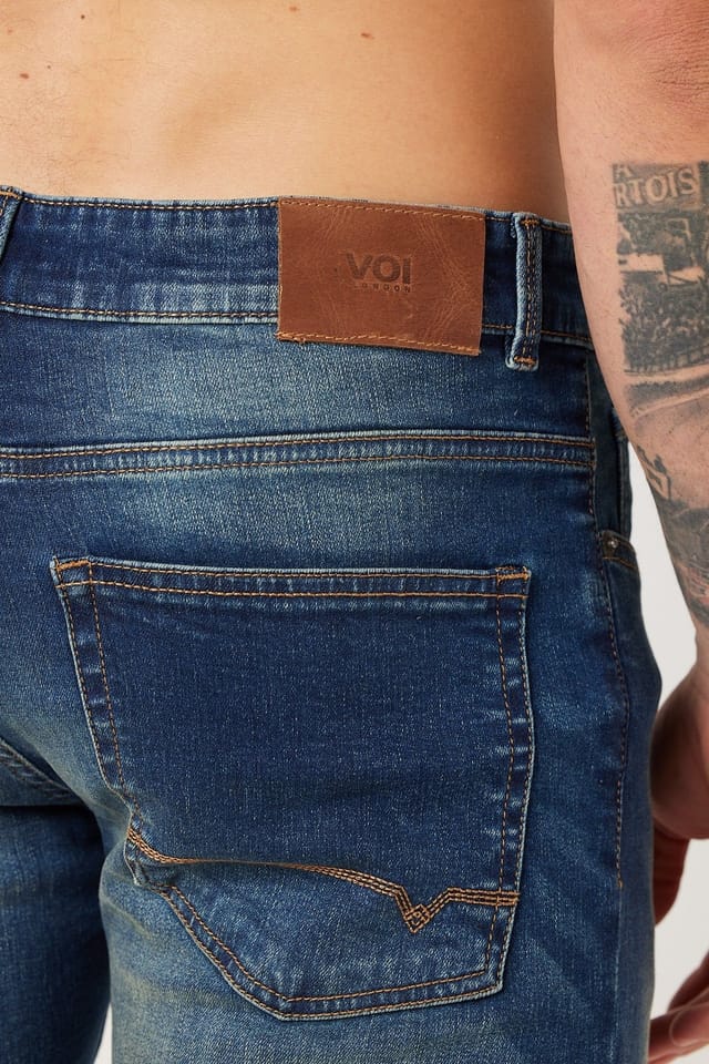 Voi London Voi London Men's Taper Fit Stretch Jeans in Dark Blue - 3