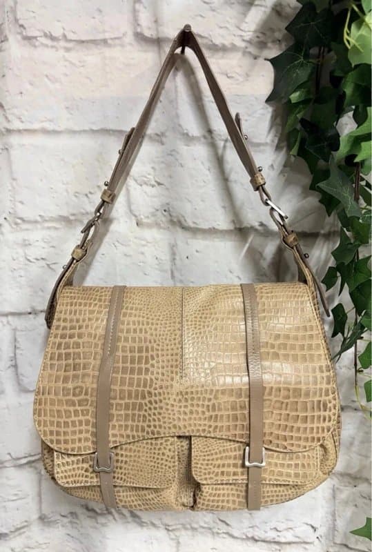Radley Radley BNWOT “Grosvenor” Beige Leather Moc Croc Shoulder Bag