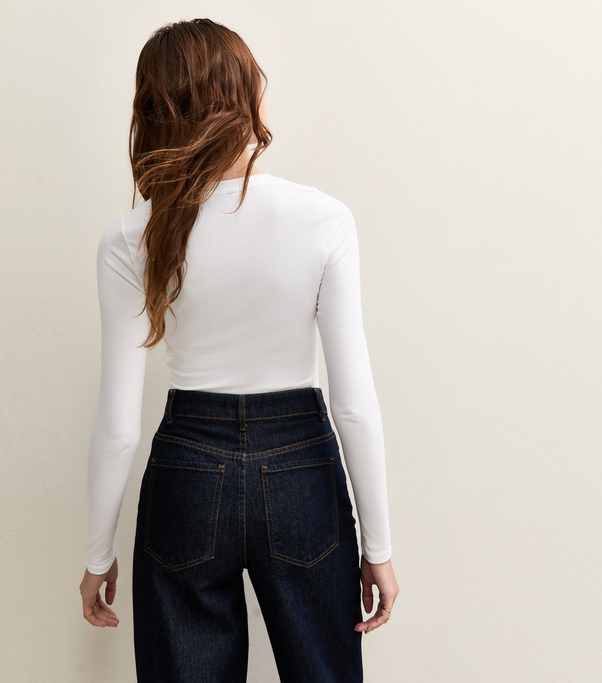 New Look Women's White Stretch Crew Neck Long Sleeve Bodysuit New Look - 4