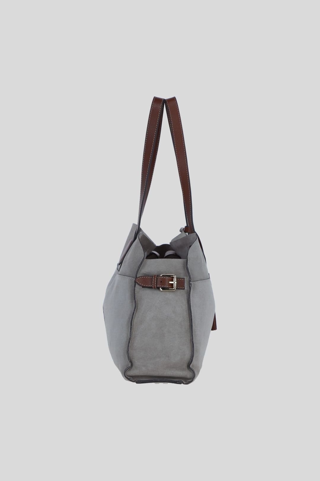 Brampton London Brampton London Women's Real Suede Leather Shoulder Bag with Tassel Charm in Taupe - 4