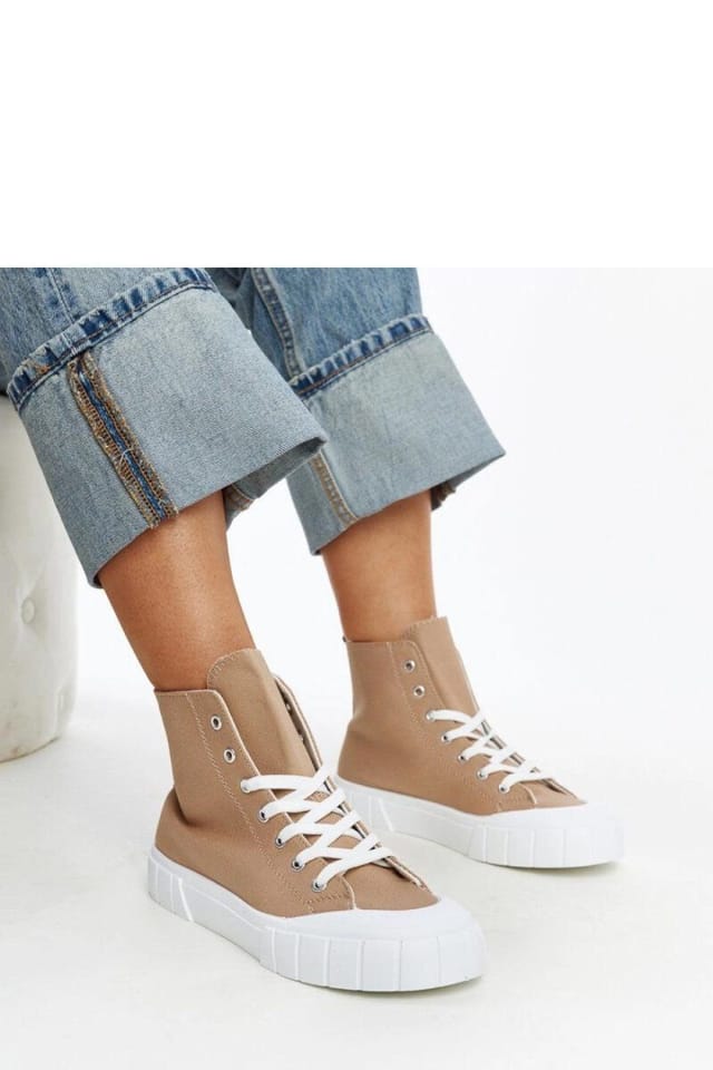 Love Lace Love Lace Women's Vinka Brown High Top Lace Up Fabric Sneakers with Rubber Sole - 2