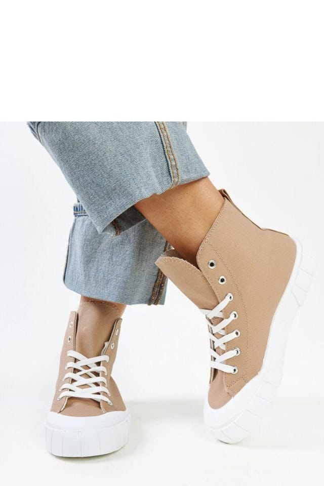 Love Lace Love Lace Women's Vinka Brown High Top Lace Up Fabric Sneakers with Rubber Sole - 3