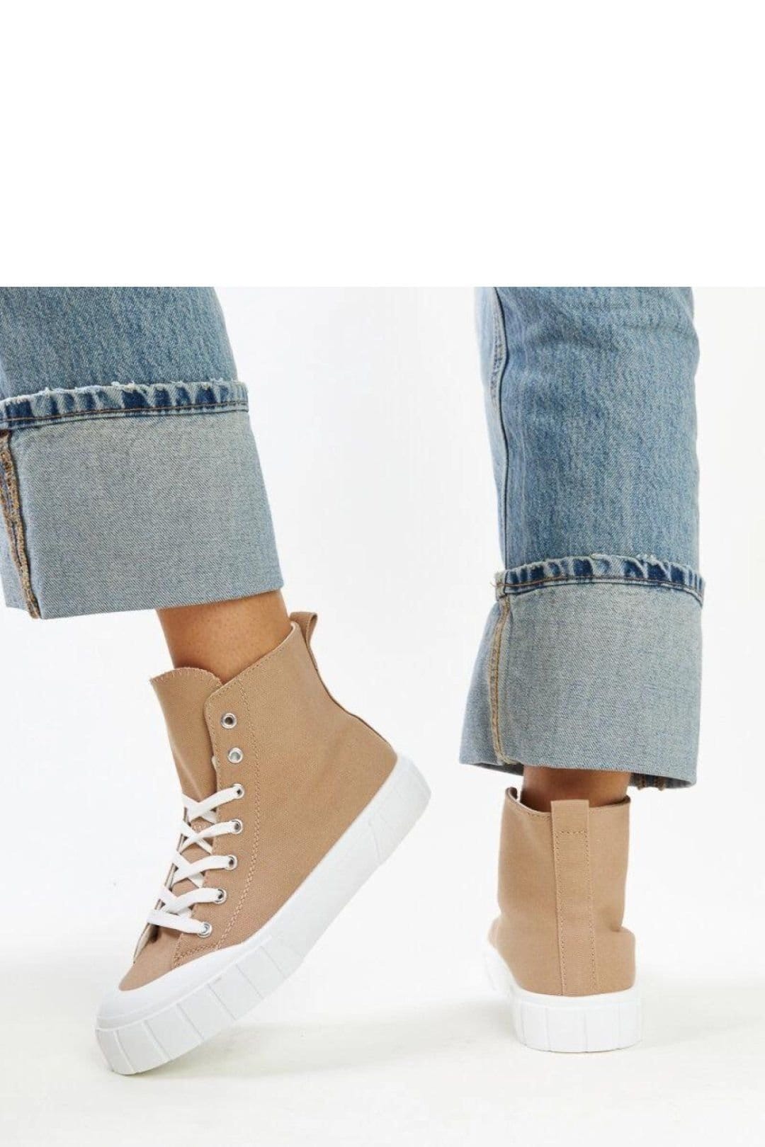 Love Lace Love Lace Women's Vinka Brown High Top Lace Up Fabric Sneakers with Rubber Sole - 4