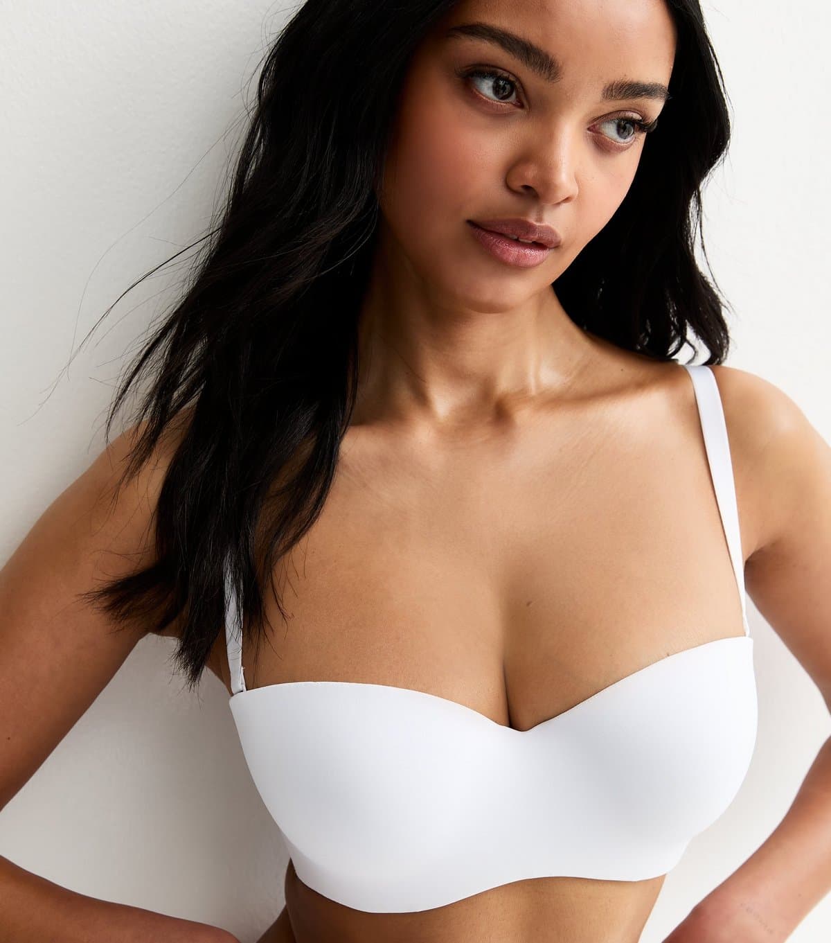 New Look Women's White DD+ Microfibre Multiway Strapless Bra New Look