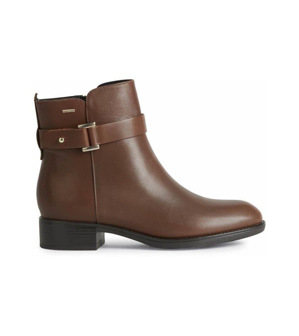 Geox Geox Brown Leather Ankle Boots for Women
