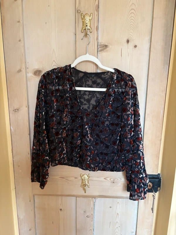Topshop Black sheer patterned Topshop blouse